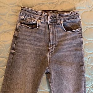 Gray/Black High-Waisted Jeans
